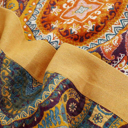 Boho Reversible Sofa Blanket | 95% Cotton | Orange, Full Size 59"W x 79"L