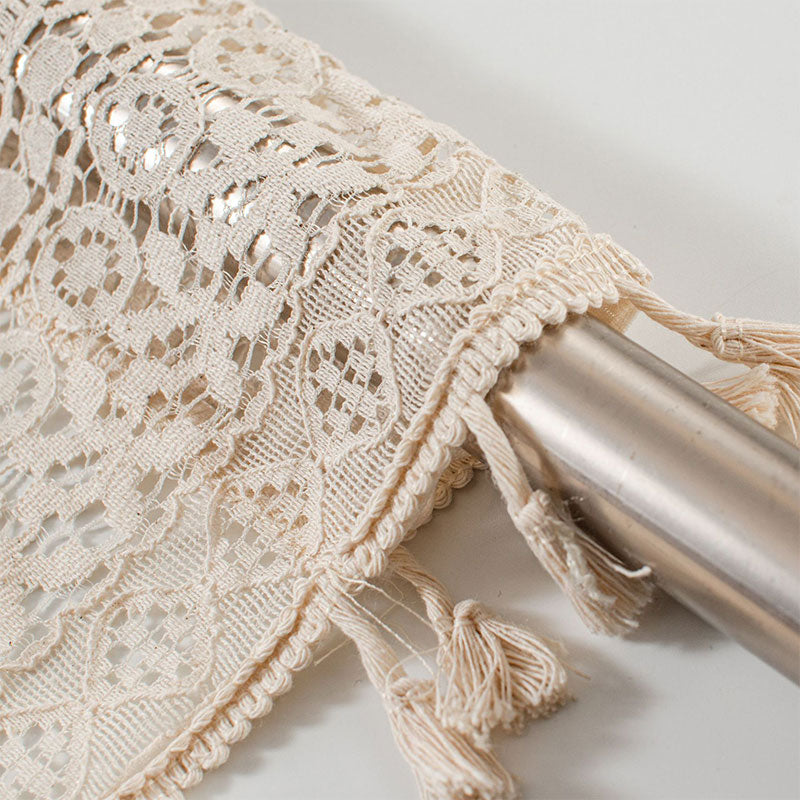 Lace Tier Curtain | Cotton Linen | 1 Piece