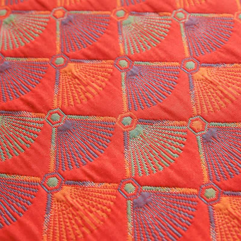 Cotton Gauze Quilt | Organic Cotton with Peacock Tail Design | Full/Queen Size Options