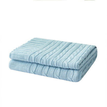 Cotton Knit Sofa Blanket | Soft & Cozy | Solid Color