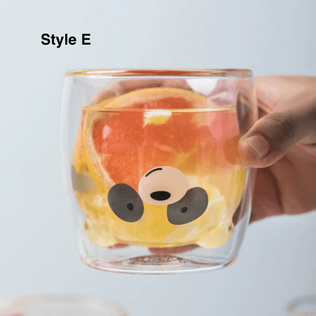 Bear Shaped Glass Mug | Double Wall | Clear
