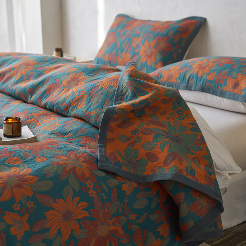 Floral Quilt | 100% Organic Cotton | Full, Queen, King Sizes