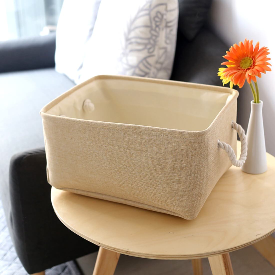 Storage Box | Eco-Friendly Canvas & EVA | Beige, Multiple Sizes
