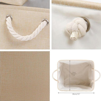 Canvas Storage Boxes | Beige | Set of 3
