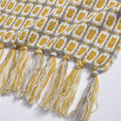 Sofa Blanket | Breathable Acrylic Fiber | Elegant Tassels