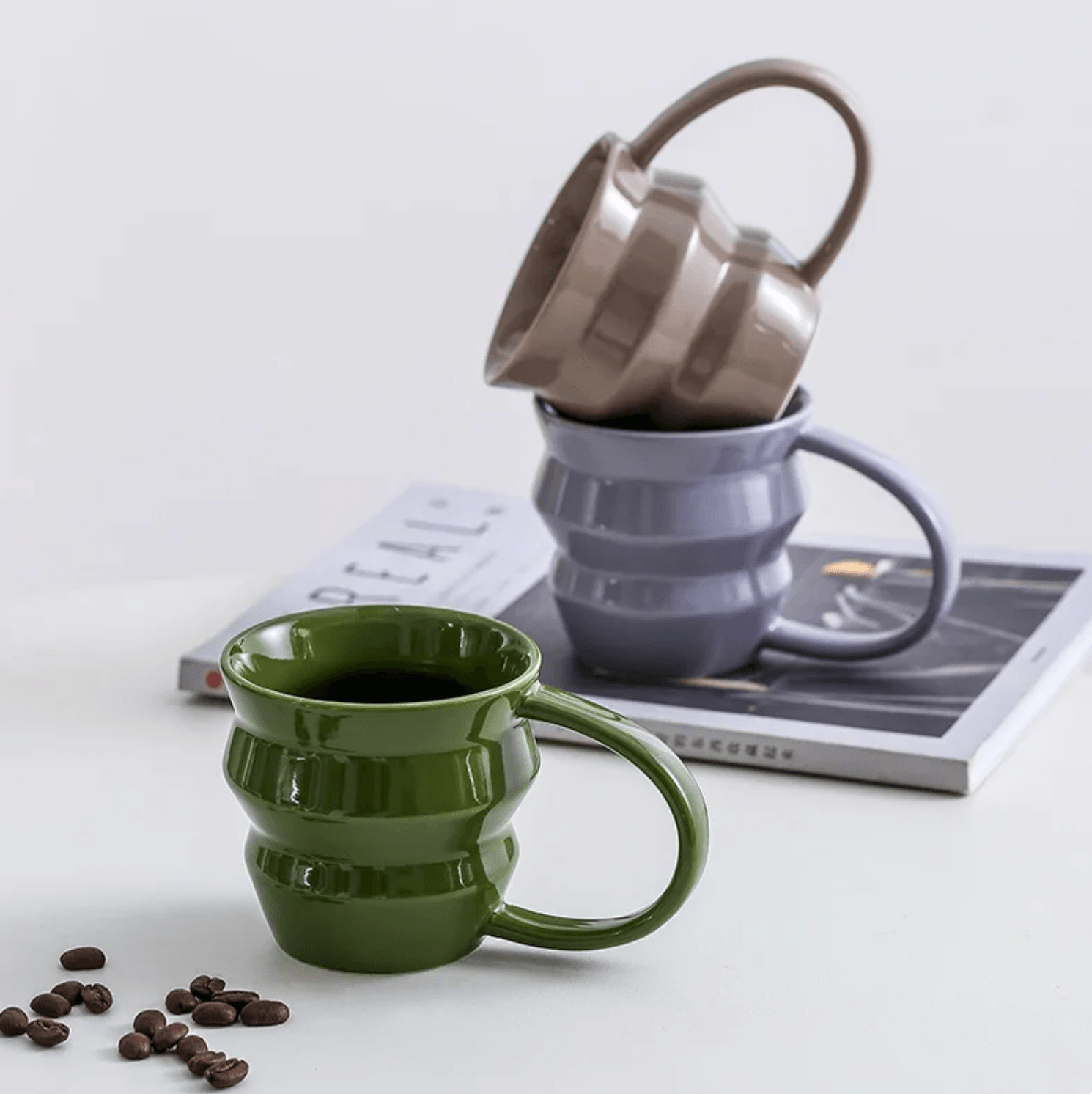 Ceramic Coffee Mug | Big Handle | Solid Color