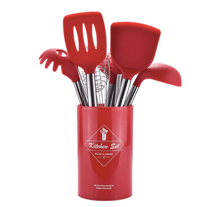Silicone Kitchen Utensil Set | Food Grade Silicone | Black/Red
