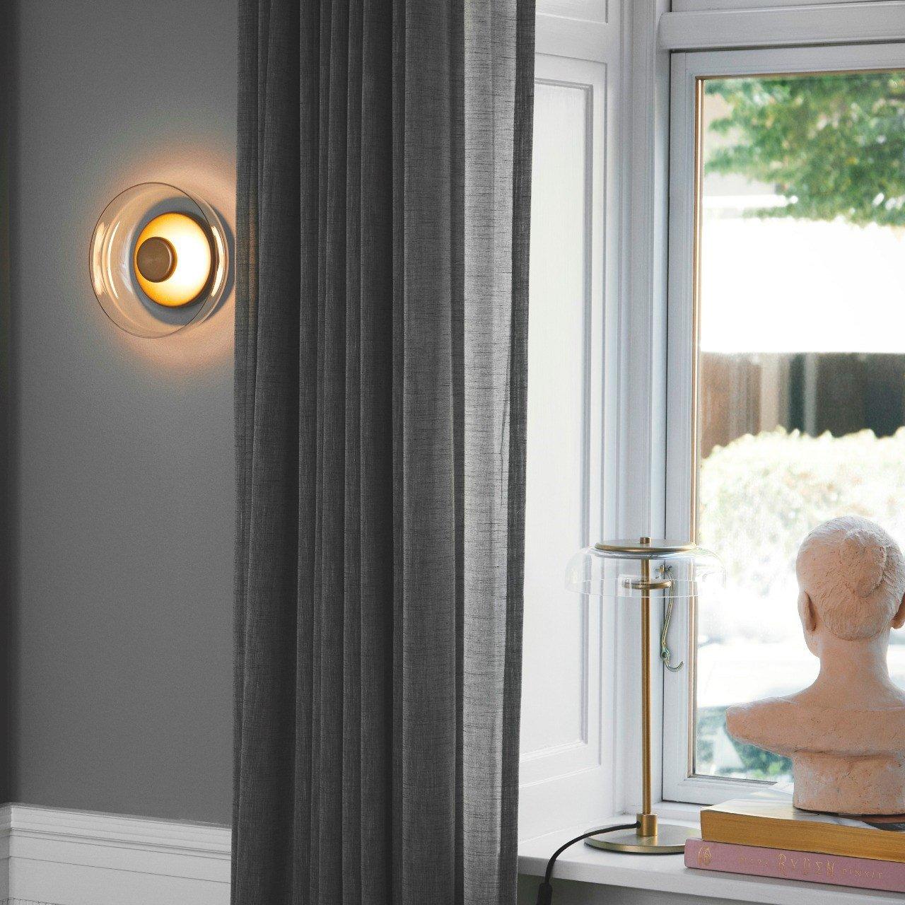 Solara Table Lamp | Brass & Glass | Clear or Grey Shade