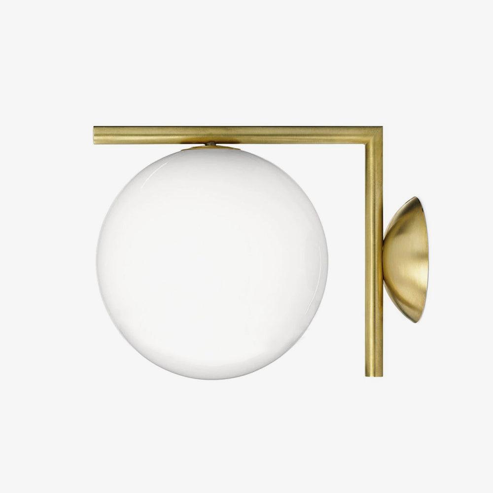 Blown Glass Wall Lamp | Opal Glass | Gold or Black