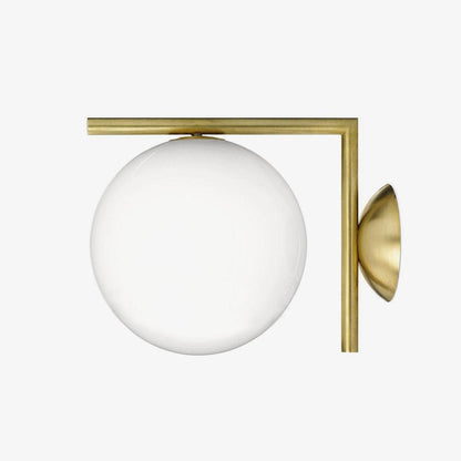 Blown Glass Wall Lamp | Opal Glass | Gold or Black
