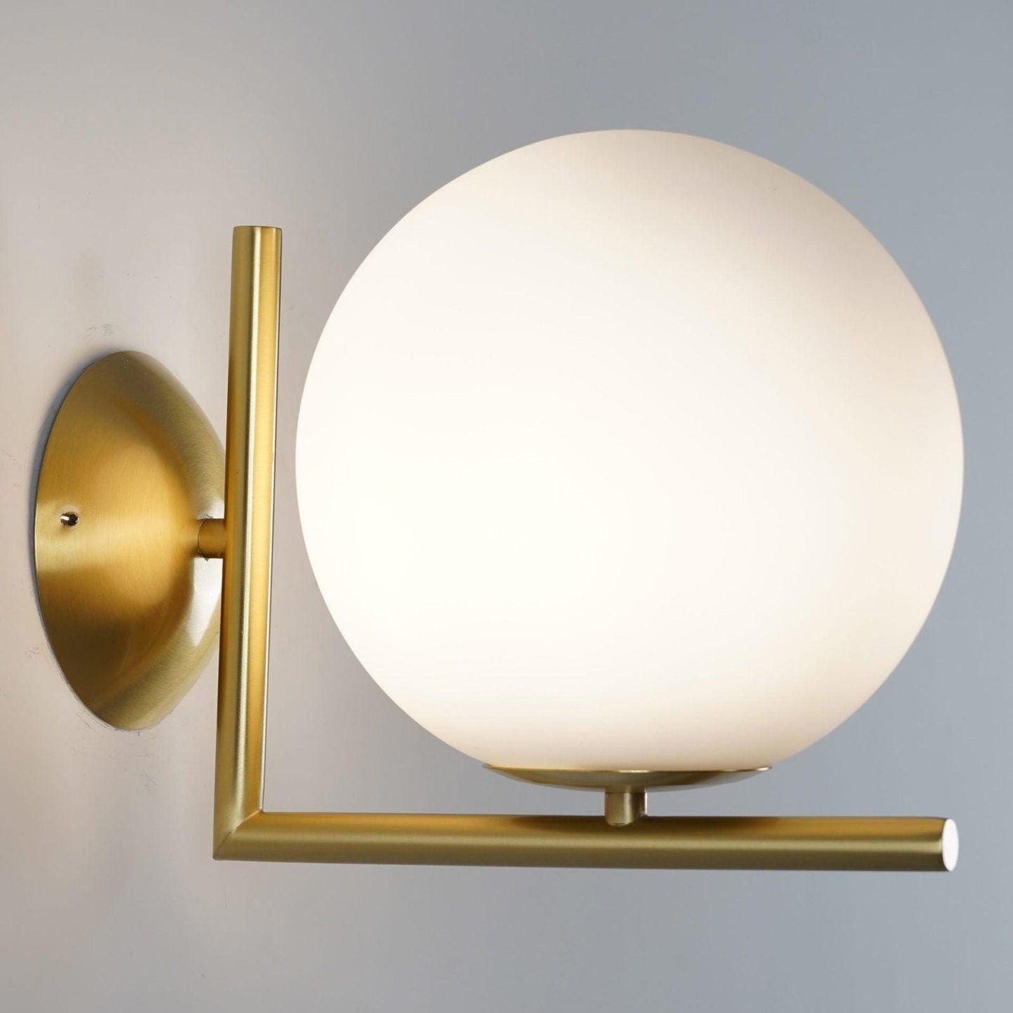 Blown Glass Wall Lamp | Opal Glass | Gold or Black