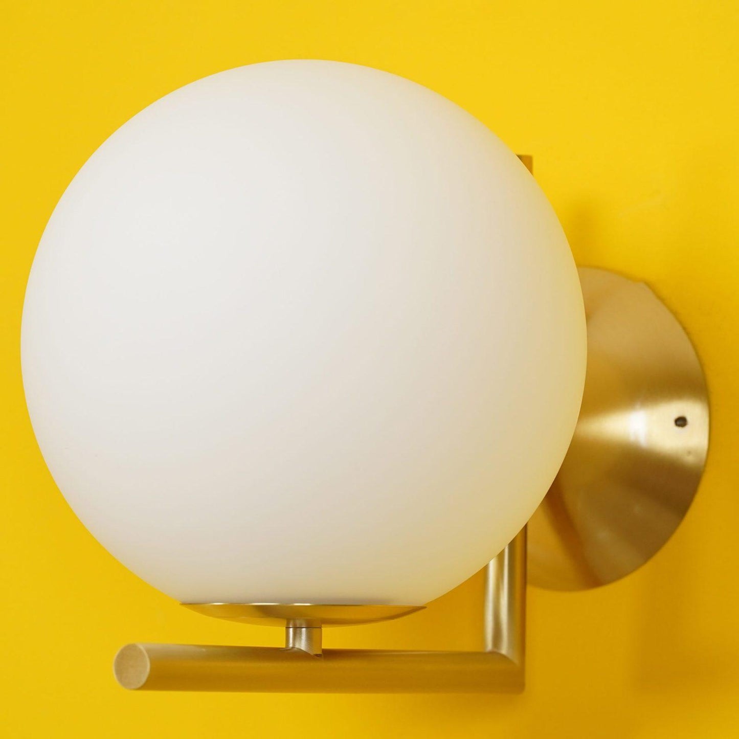 Blown Glass Wall Lamp | Opal Glass | Gold or Black