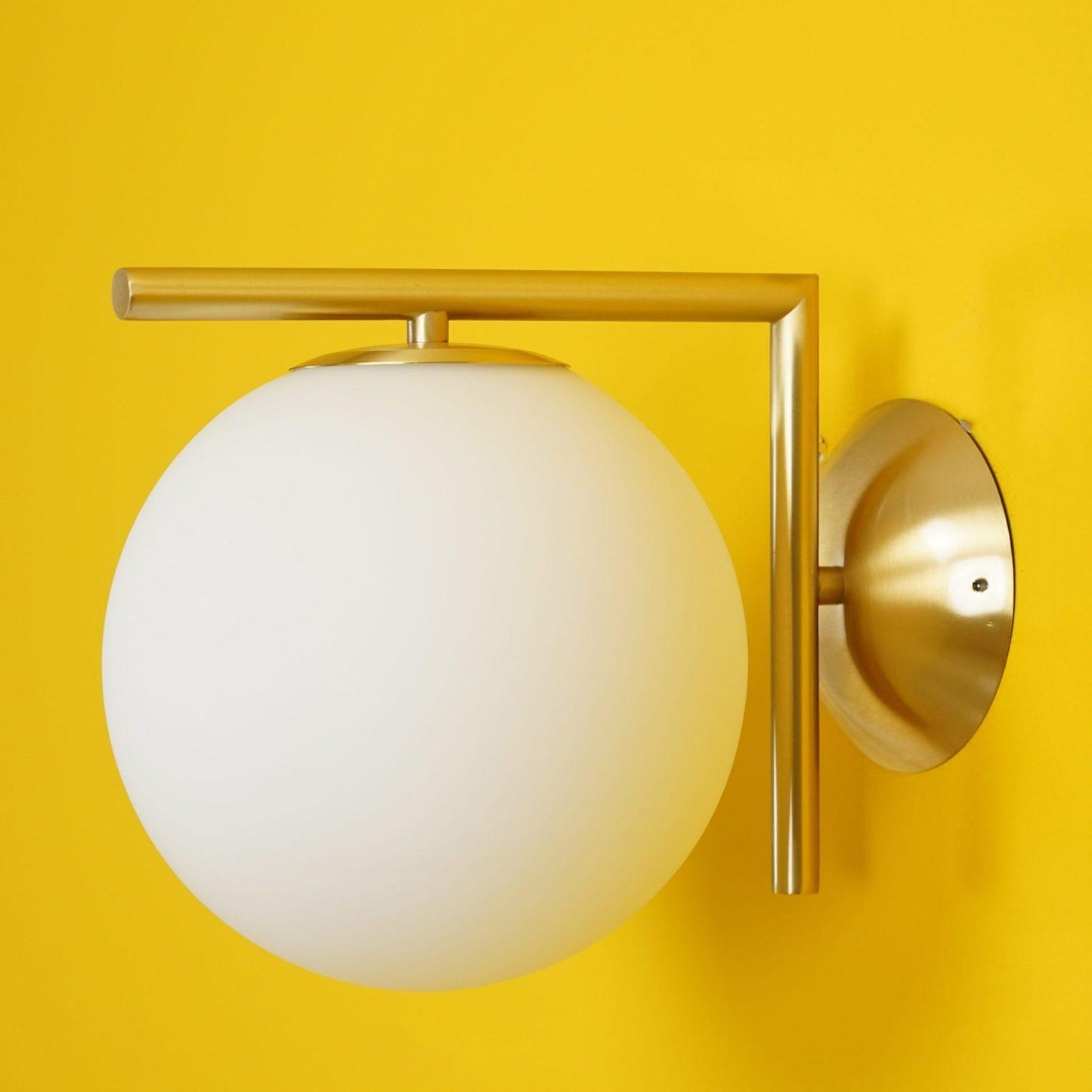 Blown Glass Wall Lamp | Opal Glass | Gold or Black