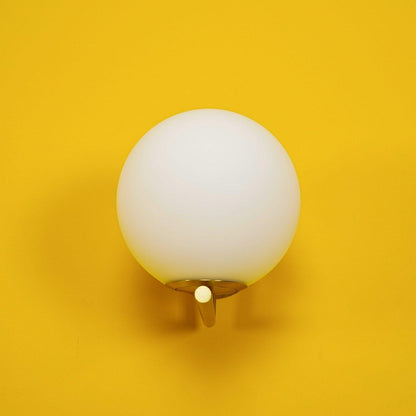 Blown Glass Wall Lamp | Opal Glass | Gold or Black