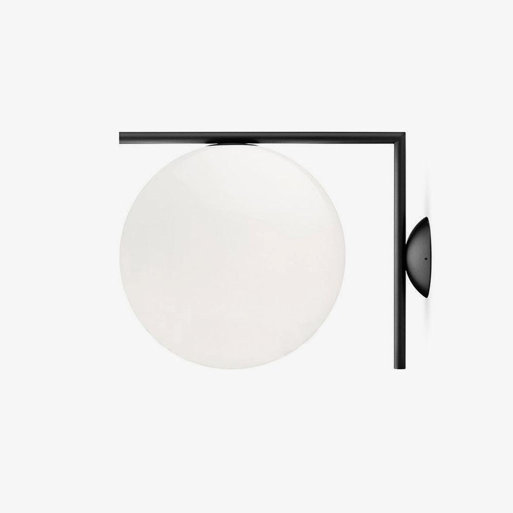 Blown Glass Wall Lamp | Opal Glass | Gold or Black
