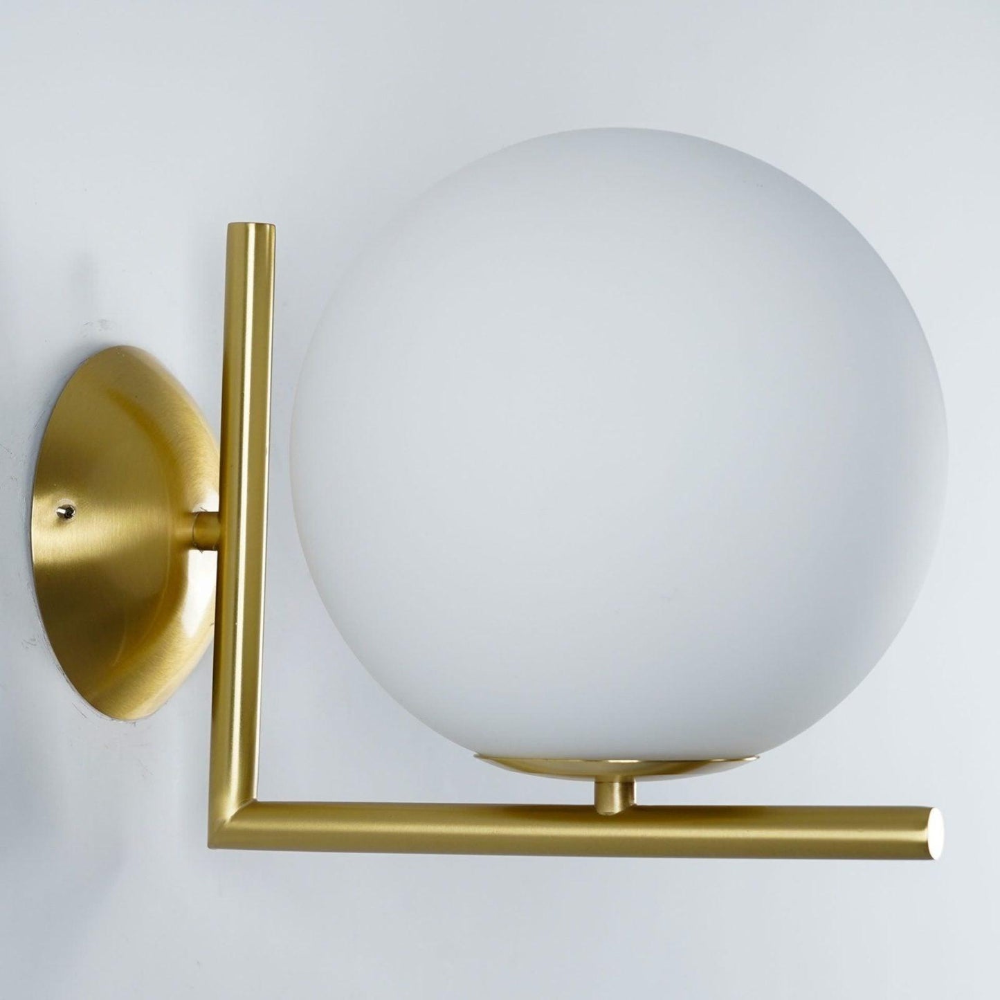 Blown Glass Wall Lamp | Opal Glass | Gold or Black