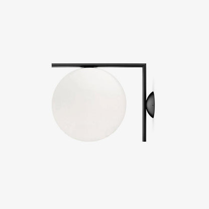 Blown Glass Wall Lamp | Opal Glass | Gold or Black