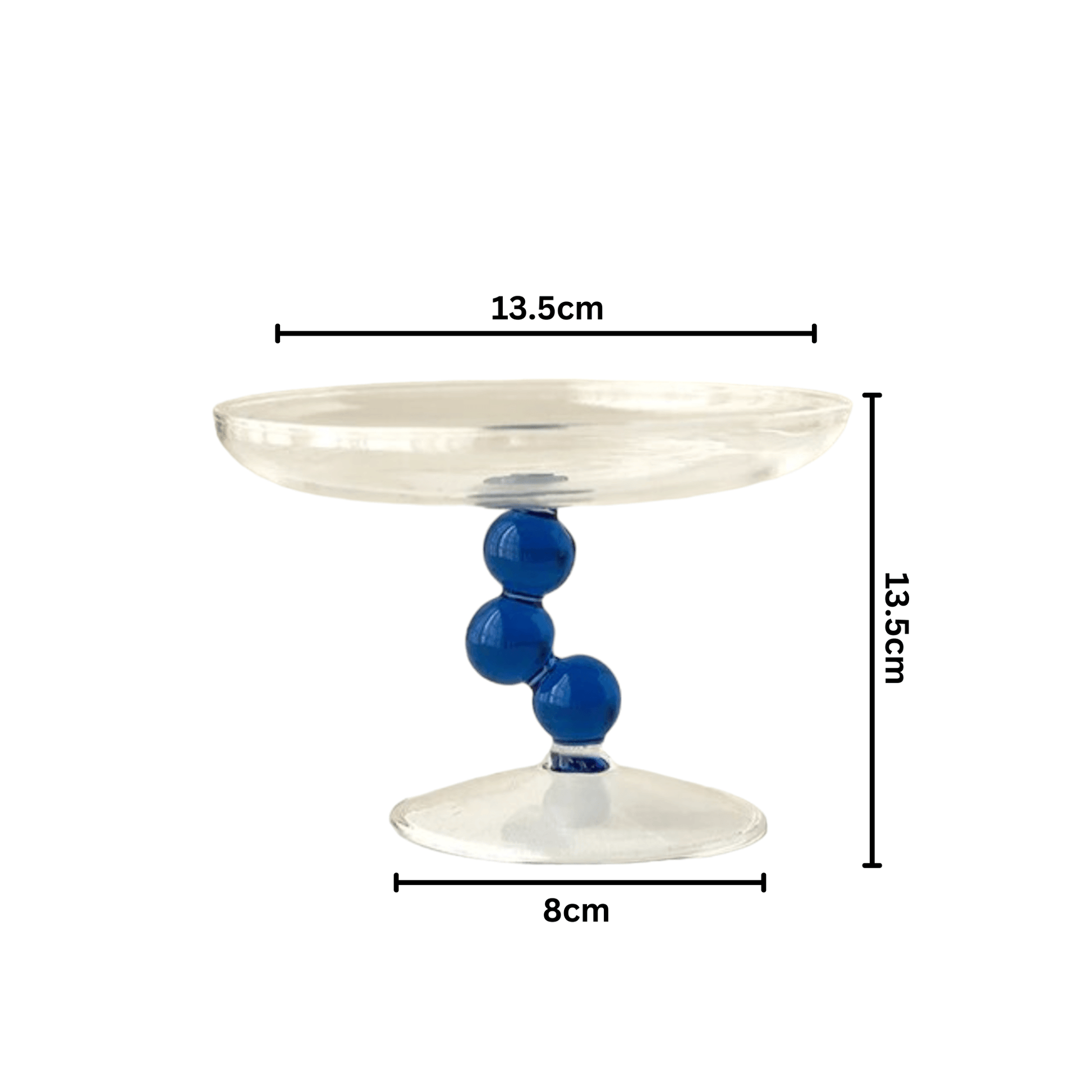 Glass Decorative Tray | Blue Bubble Design | Artistic