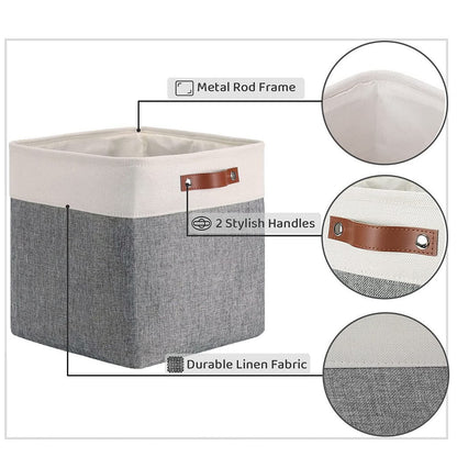 Canvas Storage Cube Box | High-Quality Fabric | 3 Pack