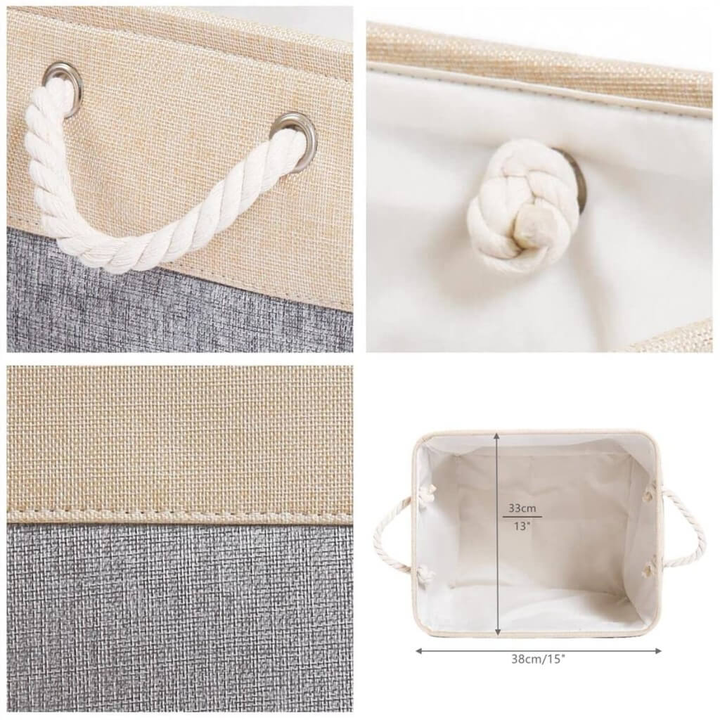 Storage Boxes | Canvas & EVA | Large 41.6L, 13"x15"x13"