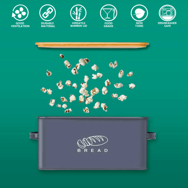 Bread Box | Bamboo Lid | Steel
