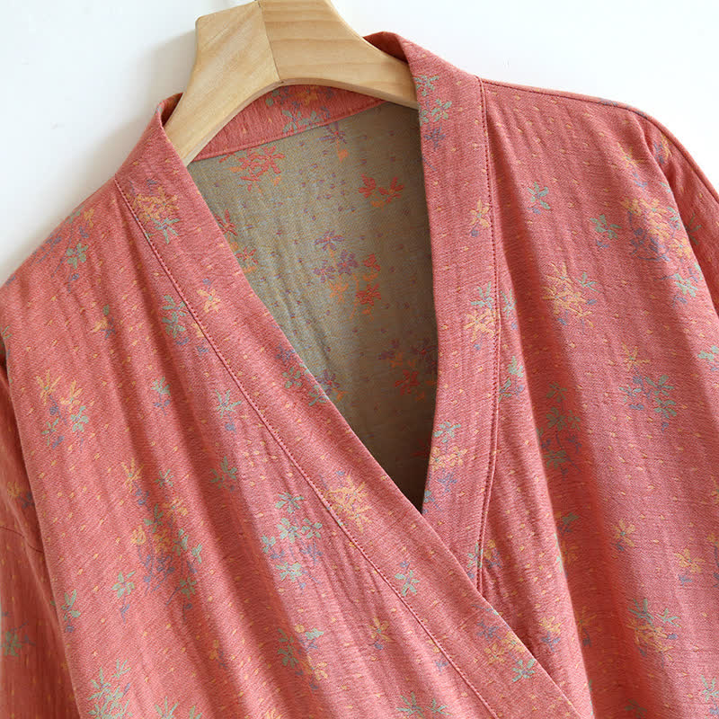 Cotton Bathrobe | Floral Design | Lightweight & Breathable