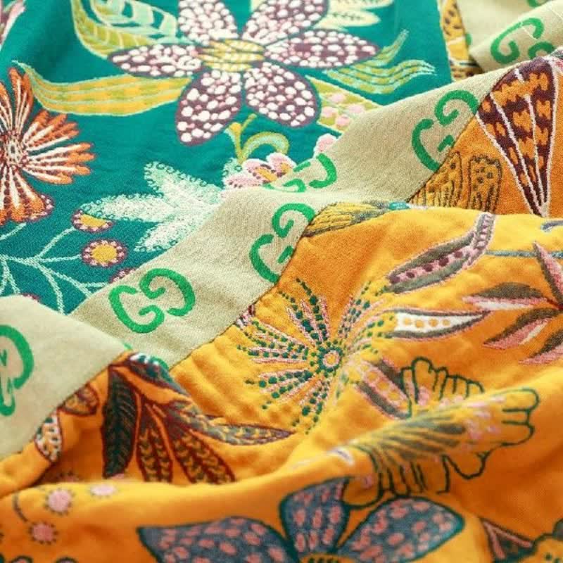 Reversible Cotton Quilt | Colorful Flower Patterns | Full, Queen, King Sizes