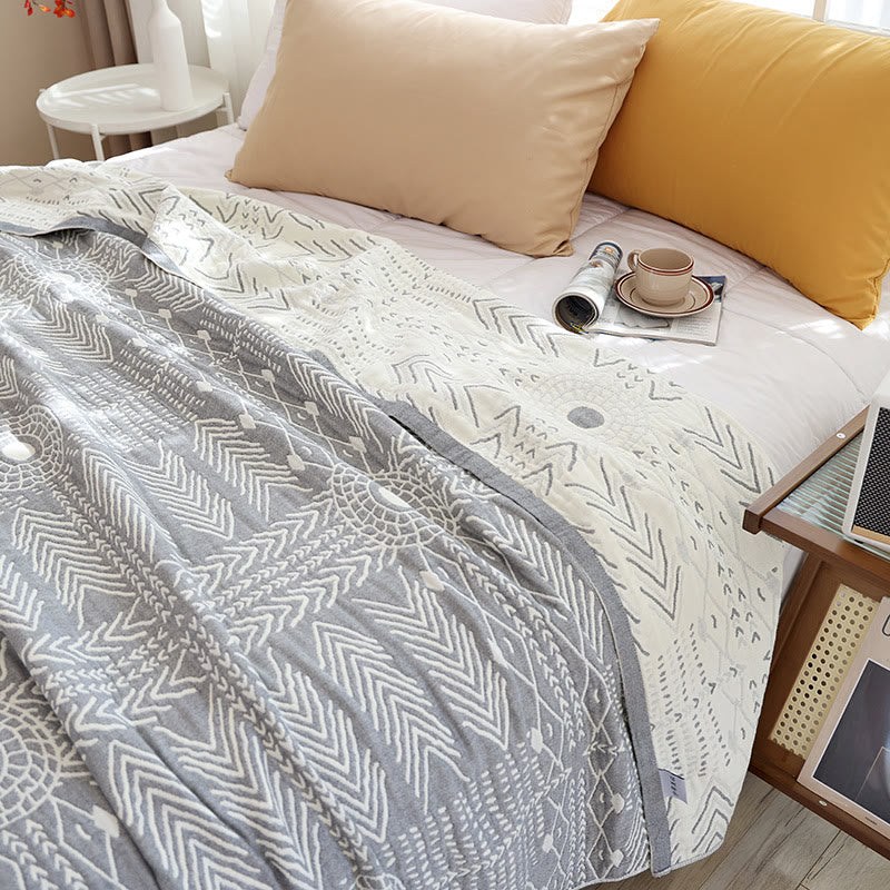 Cotton Quilt | Reversible Geometric Pattern | Full/Queen Size