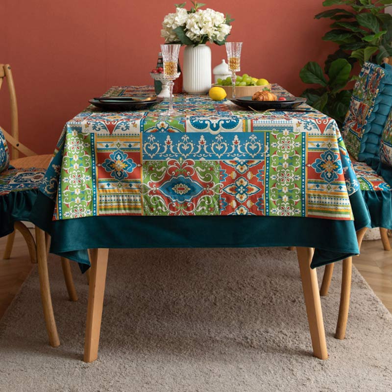 Morocco Tablecloth | Flower Print Polyester | 1 Piece