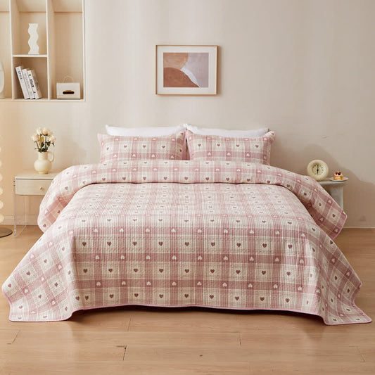 Cotton Quilted Bedding Set | Eco-Friendly & Breathable | 3-Piece Set
