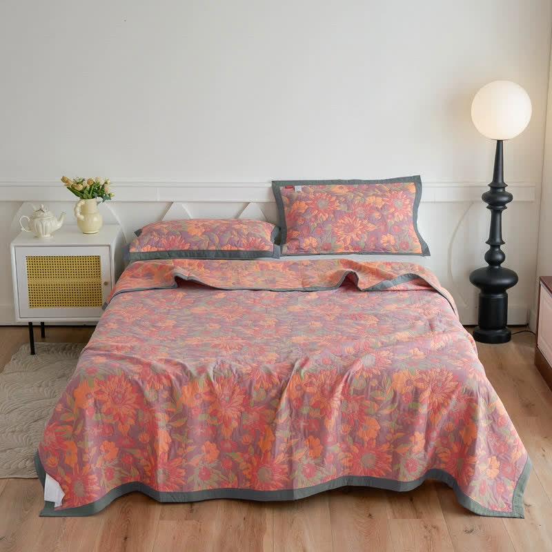 Floral Quilt | 100% Organic Cotton | Reversible Design
