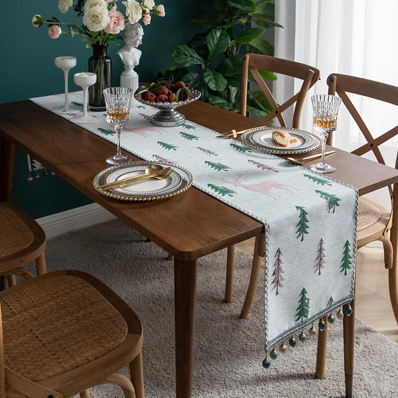 Christmas Tree Table Runner | Polyester | Light Background