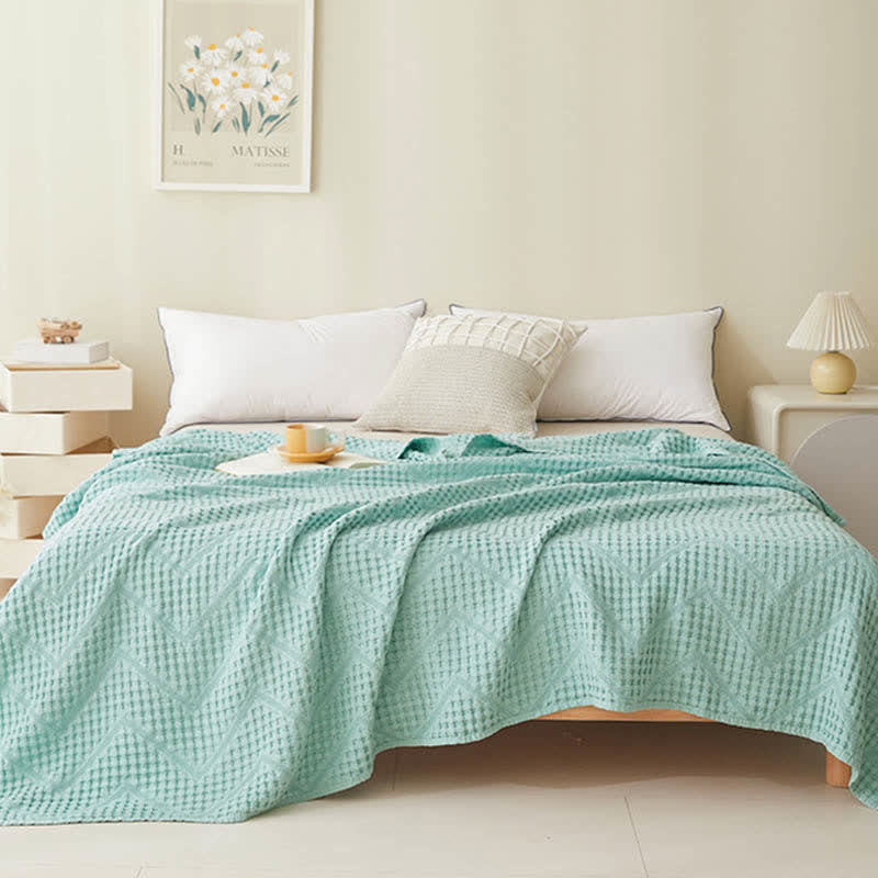Organic Cotton Waffle Quilt | Eco-Friendly & Moisture Absorbent | Full/Queen Size
