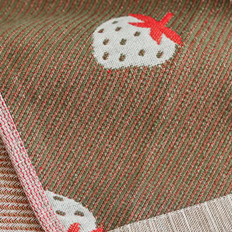 Pink Strawberry Cotton Gauze Quilt | Reversible Design | Full/Queen/King Options
