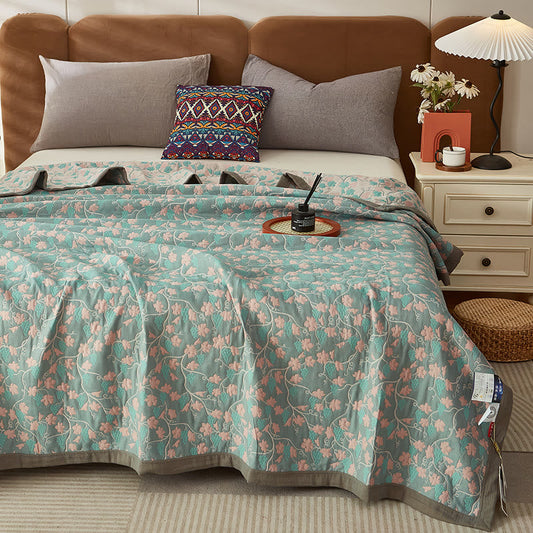 Vine Leaf Reversible Quilt | 100% Organic Cotton | Multiple Sizes