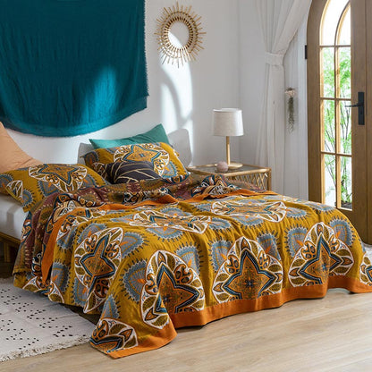 Multicolor Reversible Cotton Quilt | Lightweight & Breathable | Available in Full, Queen, King Sizes