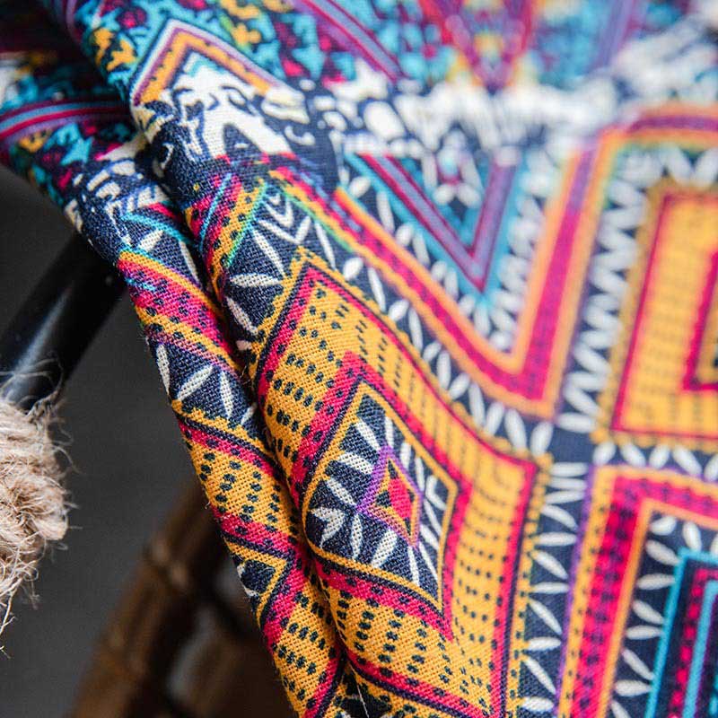 Boho Semi-Blackout Curtains | Cotton Blend Fabric | Colorful Drapes