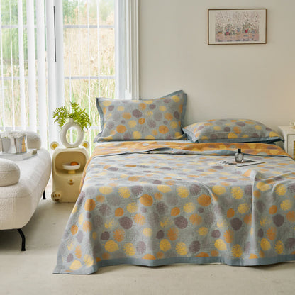 Cotton Gauze Reversible Quilt | Yarn-Dyed Jacquard | Full/Queen/King Sizes
