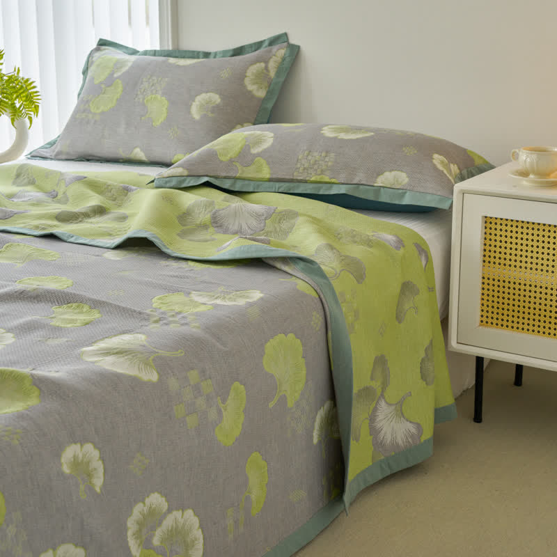 Ginkgo Leaf Quilt | 100% Organic Cotton | Full, Queen, King Sizes