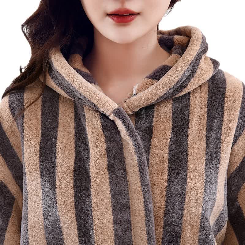 Hooded Bathrobe | Plush Microfiber Flannel | Cozy with Pockets