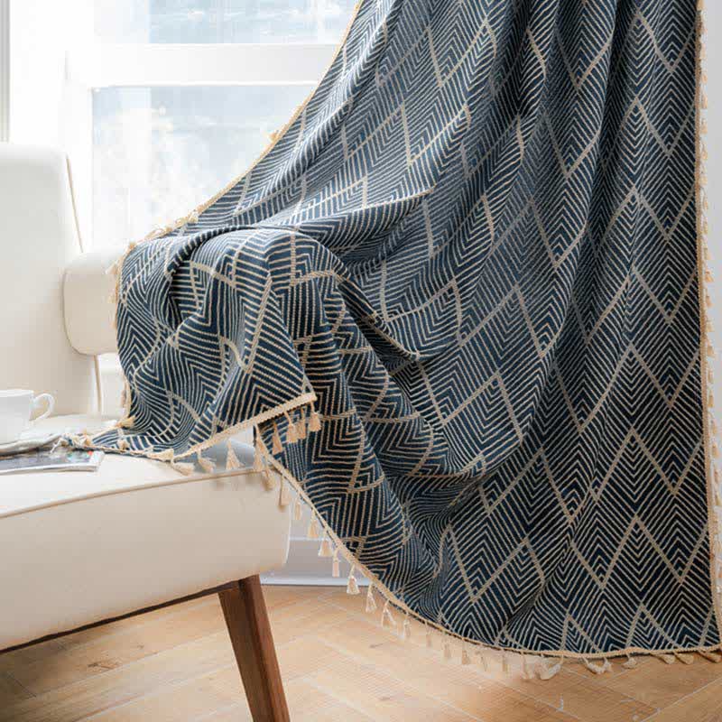 Rustic Retro Striped Blackout Curtain | Polyester | Multiple Sizes Available