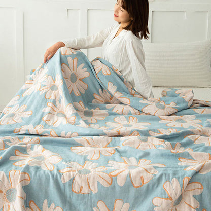 Daisy Printed Reversible Quilt | 100% Organic Cotton | Full/Queen Size