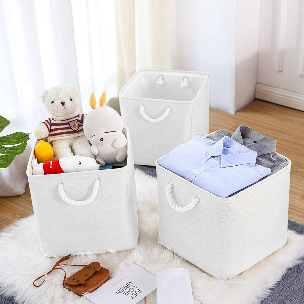 Fabric Storage Baskets | Set of 3 | 30cm Cube