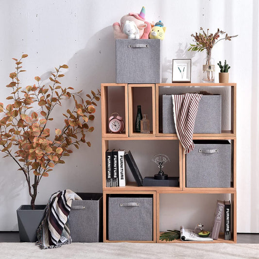 Cube Storage Box | Sturdy Cardboard | Grey | 33x33x33 cm