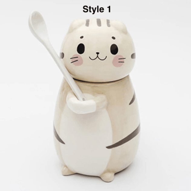 Cat Coffee Mug with Spoon