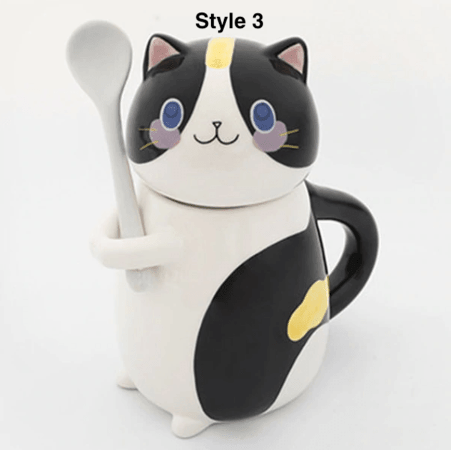 Cat Coffee Mug with Spoon