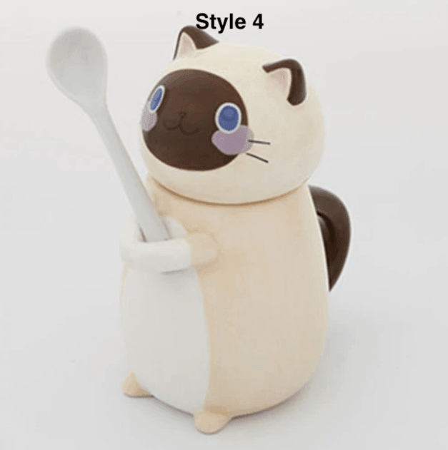 Cat Coffee Mug with Spoon