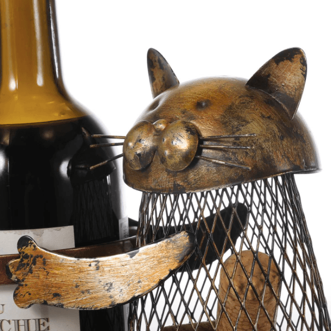 Cat Wine Holder | Metal | Decorative