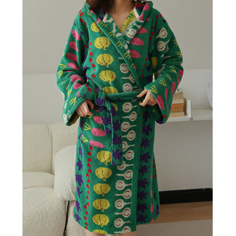Cotton Hooded Bathrobe | Soft & Lightweight | Child and Adult Sizes