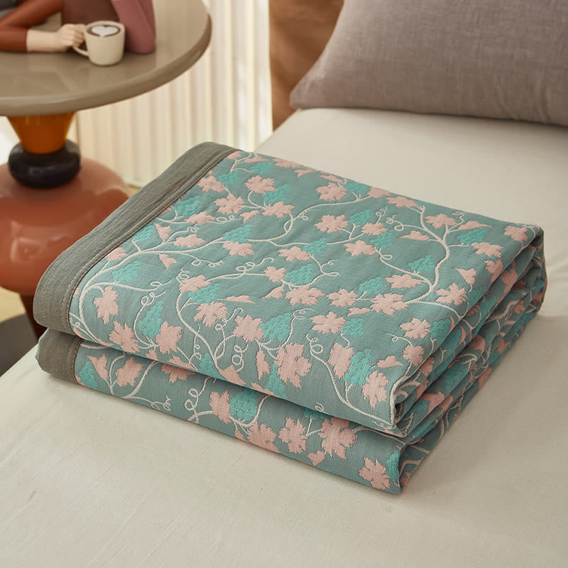 Vine Leaf Reversible Quilt | 100% Organic Cotton | Multiple Sizes